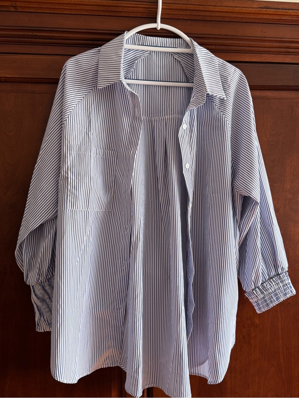 Classic Blue & White Pinstripe Button-Down Shirt